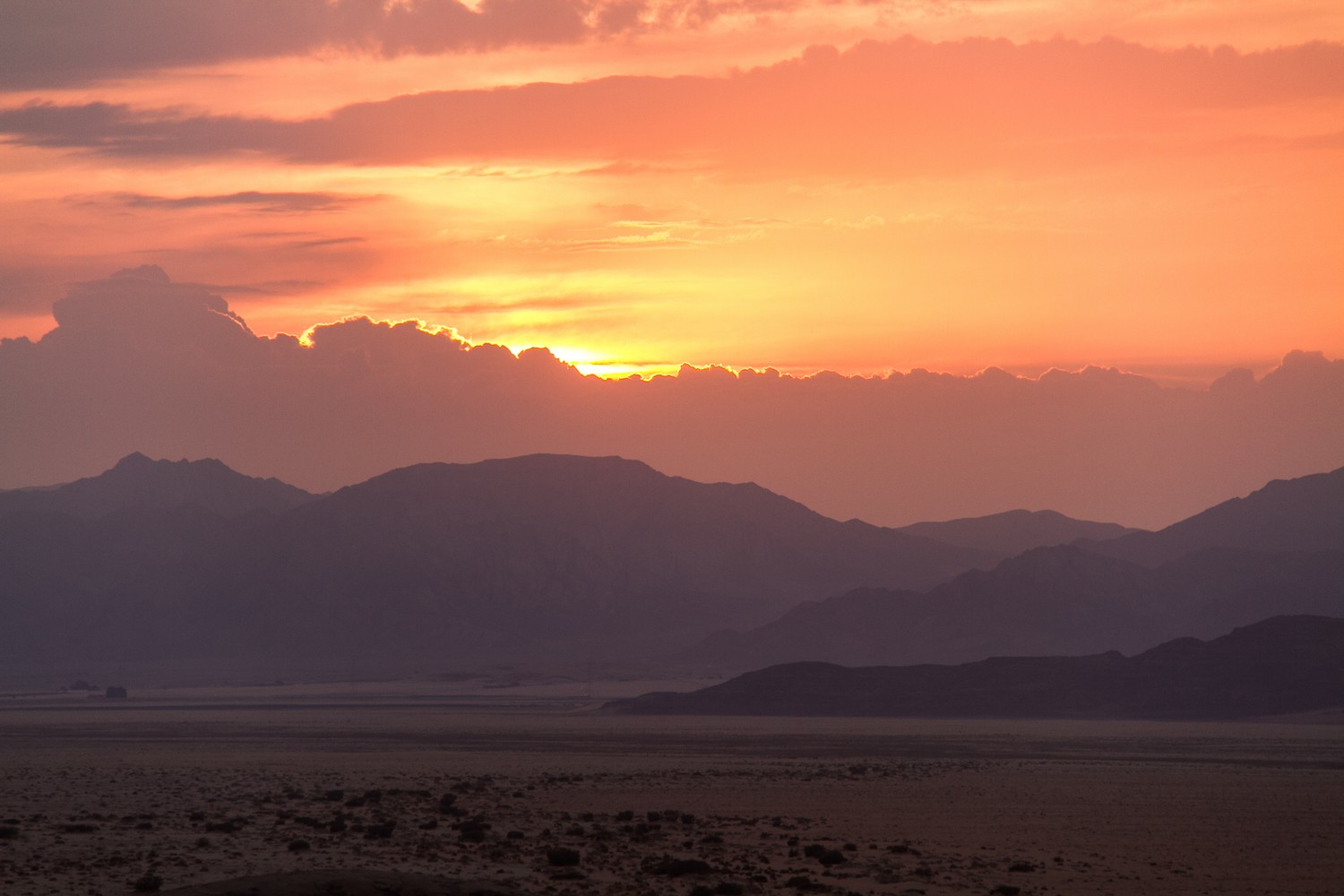 Wadi Rum Desert Landscape Sunset