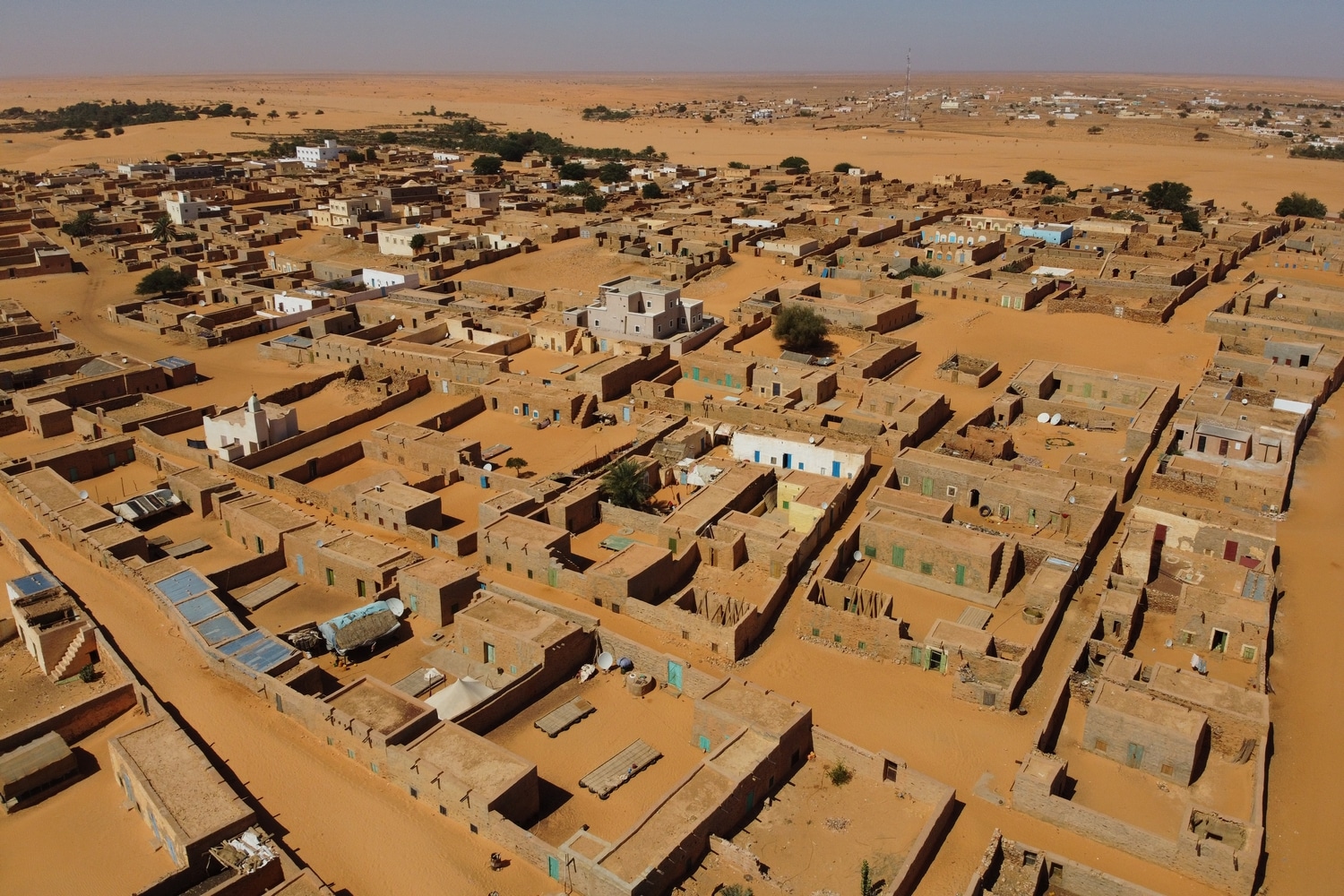 Chinguetti Mauritania Sahara Desert Drone shot